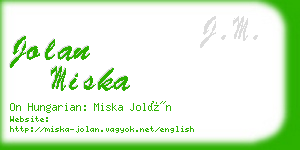 jolan miska business card